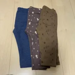 UNIQLO レギンス裏起毛　80 3枚セット