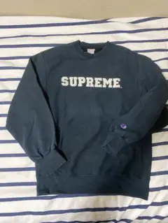 初期SUPREME×Championブラックスウェット 刺繍