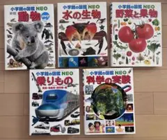 小学館の図鑑 NEO 5冊【動物・水の生物・野菜と果物・乗りもの・化学の実験】