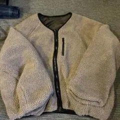 グレー フリースジャケット ジップアップ
