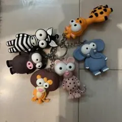 動物キャラクター キーホルダー 6個セット