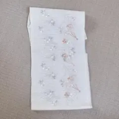 刺繍入りホワイト半襟