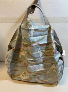 特価　ラスト1点　シュパットタイプエコバッグ　和柄うさぎパステルブルー