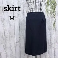 ひざ丈タイトスカート 美シルエット 無地 上品 ブラックM相当 通勤