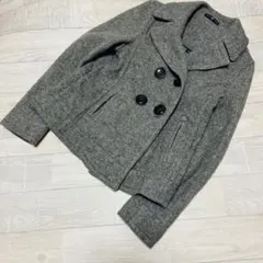 GAP グレー ダブルボタン ピーコート S
