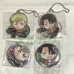 進撃の巨人 リヴァイ エルヴィン ぴた！でふぉめ アクキー 缶バッジ