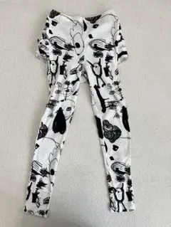 アートプリント スパッツ・レギンス ホワイト・ブラック