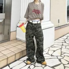 sedacleファスナーポケット柄カーゴパンツ