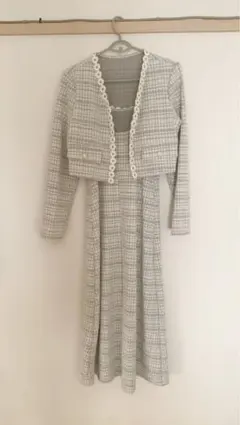 デイジーレースチェックジャケット＆ワンピースセット