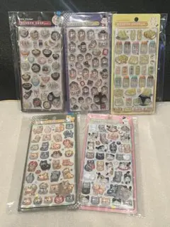 【正規品】ボンボンドロップシール　和柄　たまごサンド　相撲　ラーメン　犬猫セット