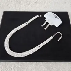 【未使用】ネックレス　ピアス　セット　素材不明　刻印無し