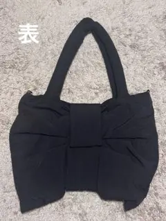 リボン型　トートバッグ 大容量 ふわふわ ショルダー 軽量