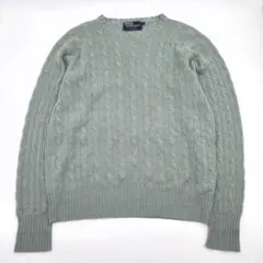 ポロバイラルフローレン カシミヤ100% ケーブルニット セーター 薄型 Mのサムネイル
