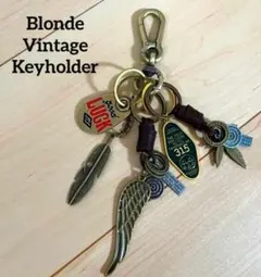 キーホルダー カラビナ キーリング ブロンド グッドラック フェザー アメカジ