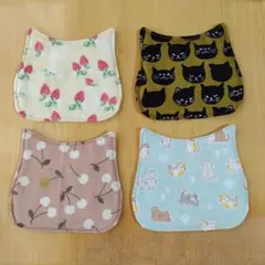 ハンドメイド 猫型コースター 4枚セット
