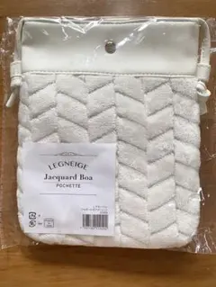 LEGNEIGE ジャガードボアポシェット ホワイト