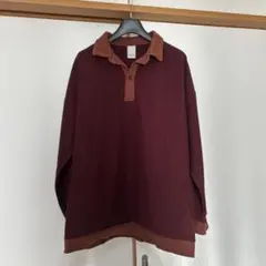 長袖　ポロシャツ　ワインレッド　Casper Johnのサムネイル