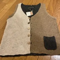 CUBE SUGAR ニットベスト ベージュ・ブラウン