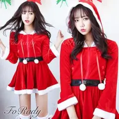 可愛い3点セットサンタクロースフリルミニカートキュートサンタガールクリスマス衣装