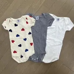 PETIT BATEAU 大人気ハート柄　ベビー肌着 3枚セット 18m　81㎝