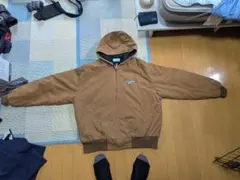 memory フード付き ダック地 ジャケット ブラウン