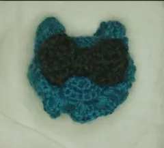 リボン付きイヤホンケース　小物入れ ハンドメイド　編み物