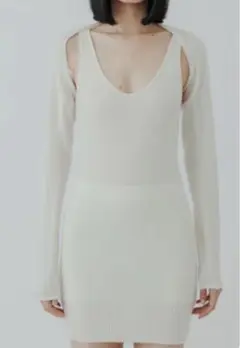 yo BIOTOP】Cashmere rib tiny top