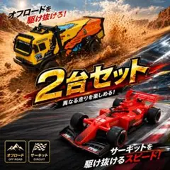 F1カー × オフロードカー　ラジコン　2台セットのサムネイル