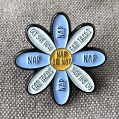 ピンバッジ　デイジー　花　アファメーション　マインドフルネス　ブローチ