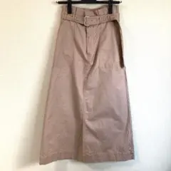 【一度のみ着用】BEAMS ビームス　カーゴロングスカート　ハイウエスト　カーキ