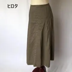 ヒロタ　フレアスカート　ミモレ丈　64-89　カーキのサムネイル