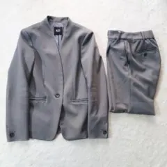 24s PLST スーツ セットアップ カラーレス ウエストゴム 上S下XS