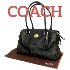 美品 COACH ハンドバッグ オールレザー ターンロック ゴールド 11540