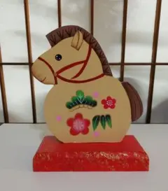 トールペイント　白木　干支　お正月