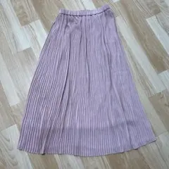 ユニクロプリーツロングスカート ピンクウエストゴム