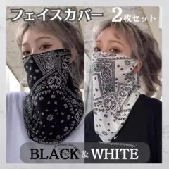 フェイスカバー フェイスマスク 2枚セット UVカット ネックカバー 紫外線対策