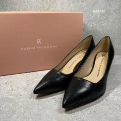 【箱付新品】ファビオルスコーニ レザーパンプス 37 ポインテッドトゥのサムネイル