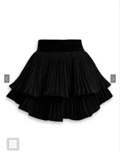 GRL インパン裏地付きティアードフリルベロアミニスカート