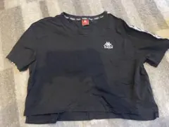 Kappa 半袖Tシャツ 短めTシャツ　ブラック ロゴテープのサムネイル