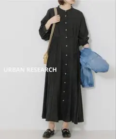 URBAN RESEARCHレオパードドットプリントワンピース◆CHARCOAL
