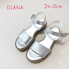 DIANA シルバー レディース おしゃれ サンダル 24.0cm