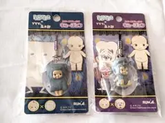 ●キュージョン●キューピー×ゲゲゲの鬼太郎　ぬりかべ　子泣き爺　ストラップ　根付