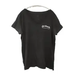 ディストリクト 企業ロゴ Vネック 半袖 カットソー M ブラック Tシャツ