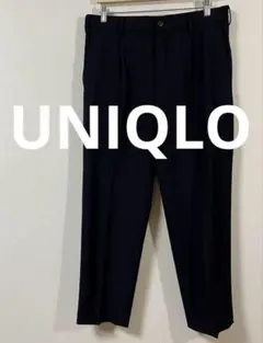 ユニクロ　UNIQLO メンズ　タックワイドパンツ　Lサイズ　ネイビー　美品