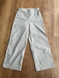 Pizzo Biancoグレージュ ワイドパンツ 38 ポリウレタン混