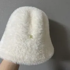 Rirandture ホワイトファーバケットハット