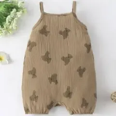 クマ柄　キャミロンパース　サロペット