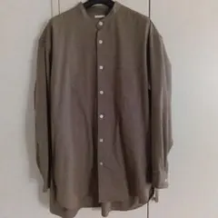 GU オーバーサイズバンドカラーシャツ M カーキ