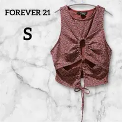 FOREVER 21 【S】 ノースリーブ ビスチェ トップス レッドのサムネイル