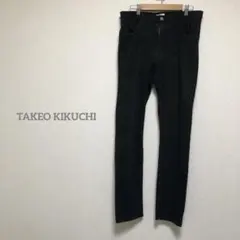 【タケオ　キクチ】 黒デニム Mサイズ　古着　ブラック　スキニー　b079